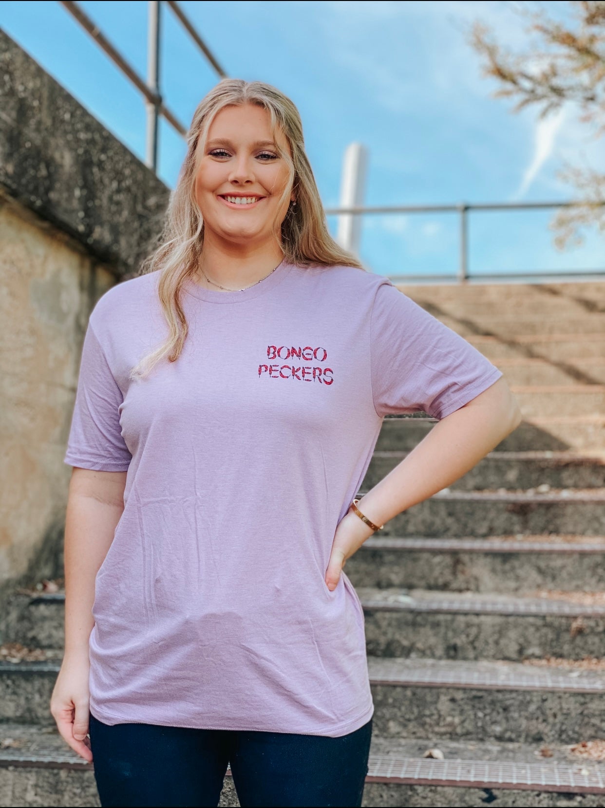 Bongo Peckers Tee - Light Purple